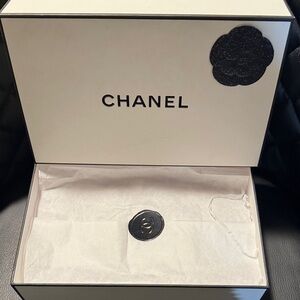 CHANEL Elegant White Box with Black Seal . Gift Box 🎁